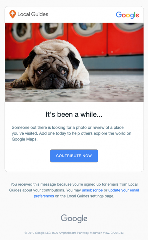 Google is activating passive Google Maps users with an email that encourages them to add a new photo or a review.