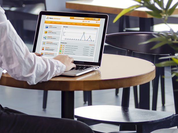 Liana ecommerce solution user interface benutzt in laptop